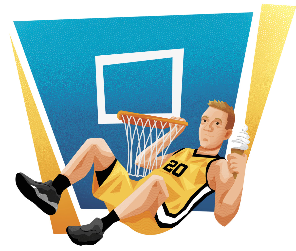BASKET ROBBINS
Novak was reluctant to dunk in middle school—until a coach bribed him with an ice cream shop gift card.
